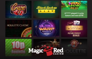 Play and enjoy table games at Magic Red