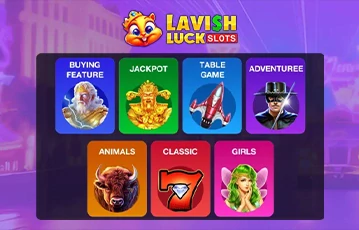 Explore slot categories at Lavish Luck