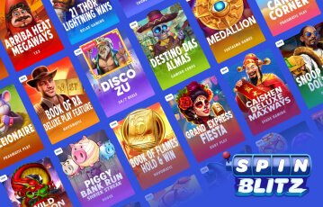 Play lots of popular titles at SpinBlitz