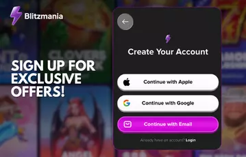 Join Blitzmania and claim your signup bonus