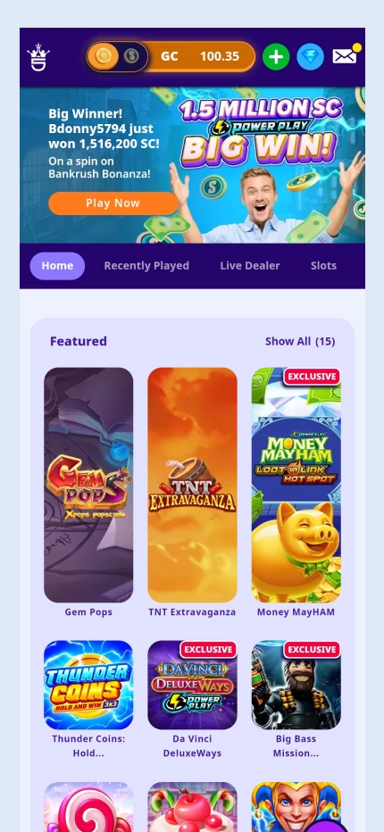 High 5 Casino mobile app