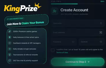 Claim the KingPrize welcome bonus