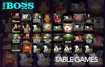 Play table games at The Boss Casino