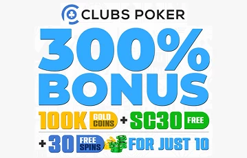 First purchase bonus at Clubs Poker