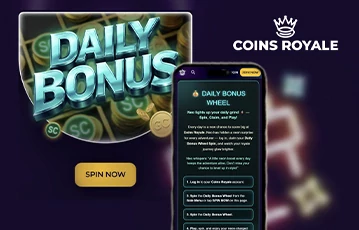Claim daily bonuses at Coins Royale
