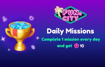 Daily login rewards at FunzCity casino