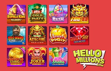 Discover various slot games at Hello Millions