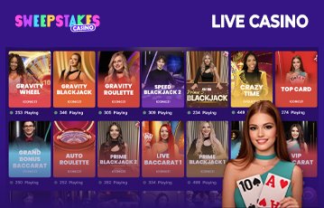 Enjoy live games at Sweepstakes Casino