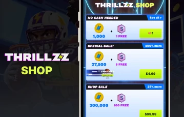 Optional Thrillz Coins Bundles and Bonuses Available