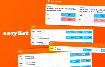 Trade sports outcomes at easyBet