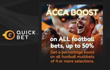 QuickBet's Acca boosts of up to 50%